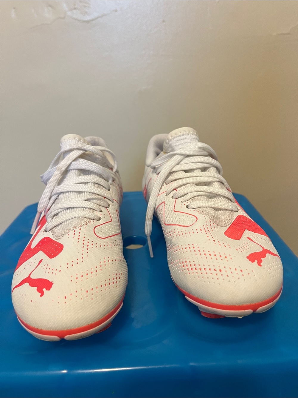 Puma Kids White and Pink Athletic Sneakers